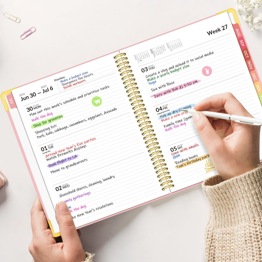 Forvencer Academic Planner 2025-2026, Hardcover Weekly & Monthly Calendar Planner, July 2025 - June 2026, 8.5