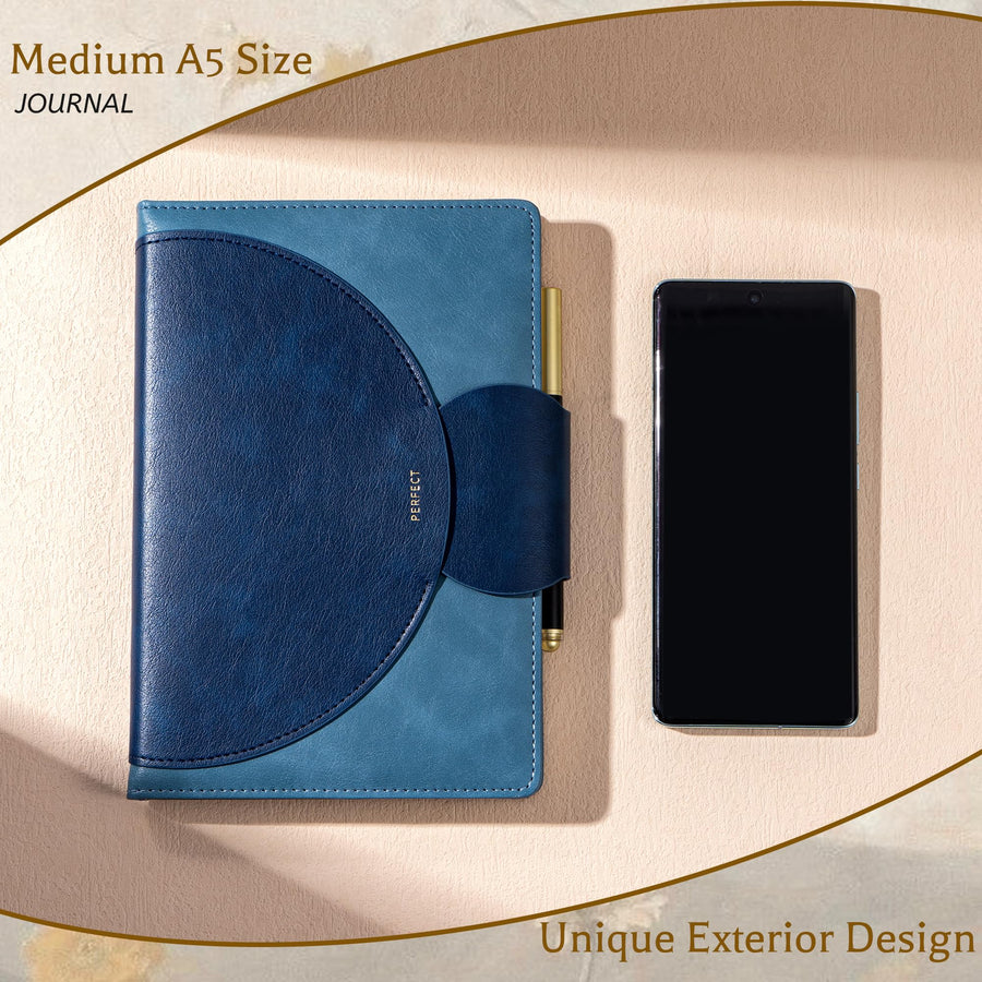 CAGIE Lined Journal for Women, 100GSM Leather Journals for Writing with Buckle Closure,A5 Hardcover Diary Journaling Notebooks for Business Work School Note Taking 5.9