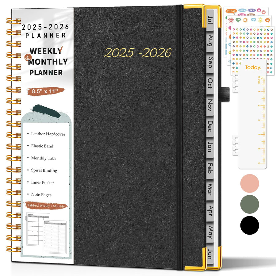 Academic Planner 2025-2026, Weekly and Monthly Calendar Planner from July 2025 - June 2026, 8.5