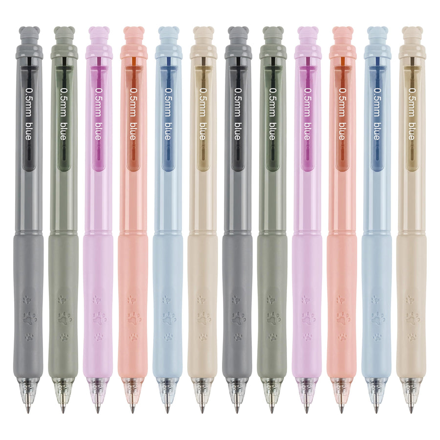 Erasable Pens 0.5mm Gel Ink Pens for School Office Fine Point Pens Smooth Writing Work Pen with Erasers (12-count,Black Ink)