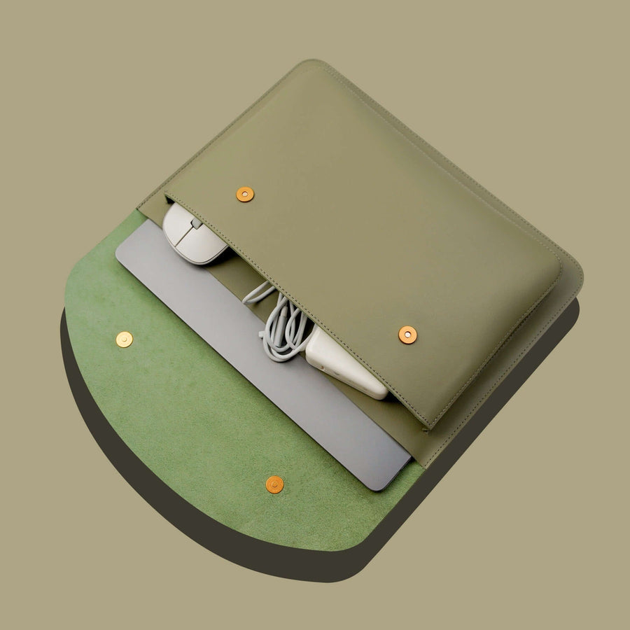Personalized Leather Laptop Sleeve